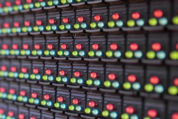 LED lamps in electronics. Background LED screen. Pattern LED screen.